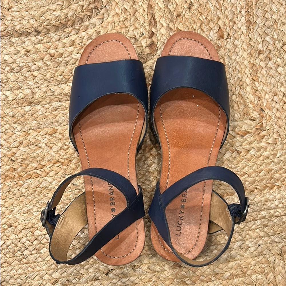 Lucky Brand Blue Heeled Sandals